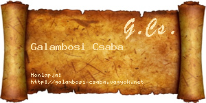 Galambosi Csaba névjegykártya